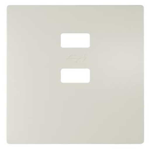 DELTA style cover plate for double USB charger vertical titanium white