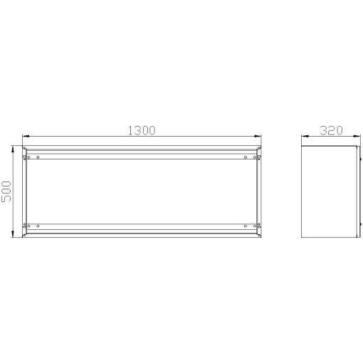 SK1 marshaling box IP55 H500 W1300 D320 screwed front plate