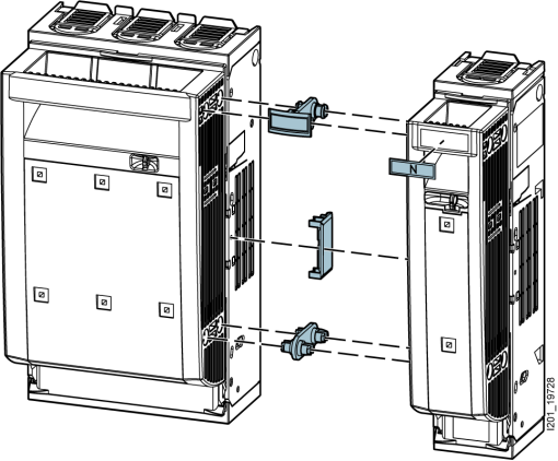 Assembly kit for mechanical connection of 1pole and 3pole 3NP1