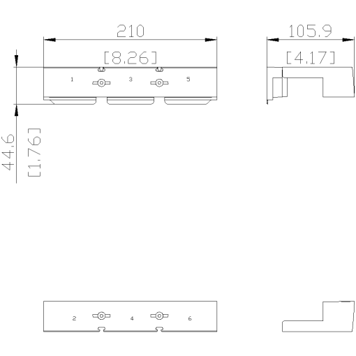 terminal cover short 3pole 1unit accessory for 3VA55 3VA65