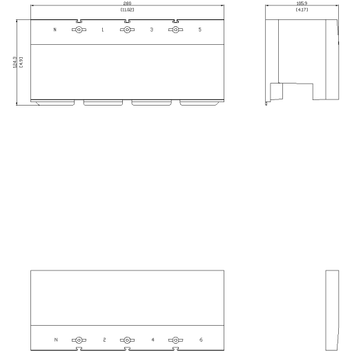 terminal cover extended 4pole 1unit accessory for 3VA55 3VA65