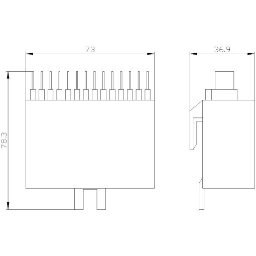 Extension for secondary disconnect terminal AUX for breaking capacity E and C