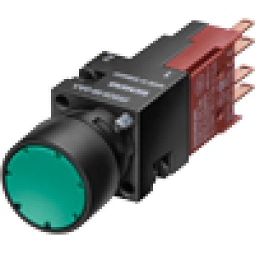 Pushbutton 16 mm round plastic red