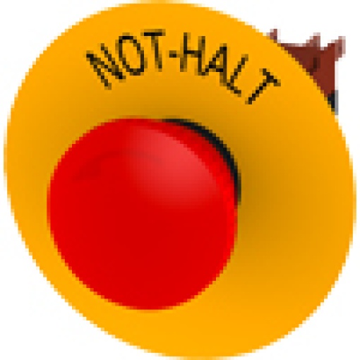 Emergency stop mushroom pushbutton 16 mm round plastic red