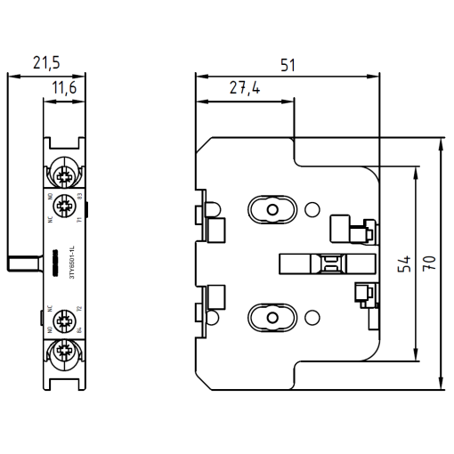 2nd auxiliary switch on the right for 3TB463TB50