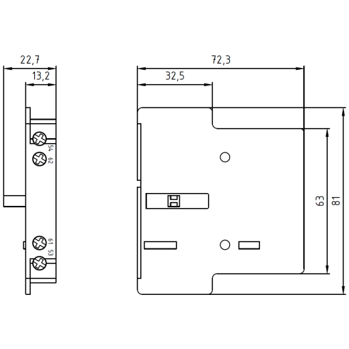 2nd auxiliary switch left for 3TB5254560 A left for 3TC52560B