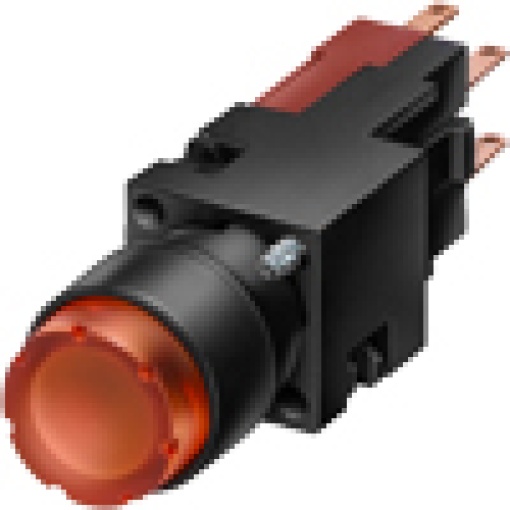 Pushbutton 16 mm round plastic red