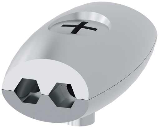 Rope clamp, egg shape, 4 mm