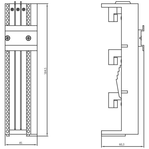 Busbar system busbar centertocenter spacing 60mm device adapter width 
