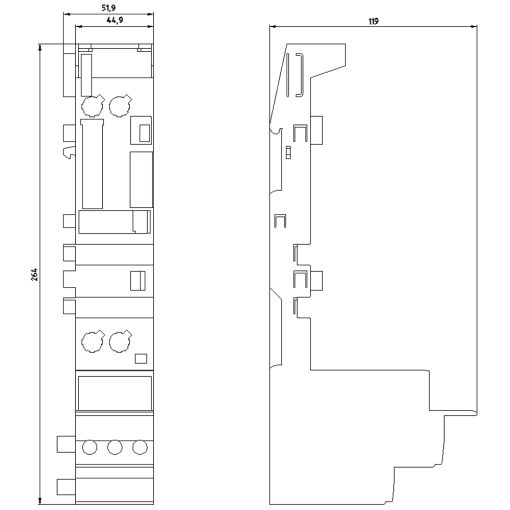 Terminal module for ET 200S DS for direct online starter without supply line