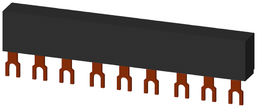 3ph busbars modular spacing 45 mm for 3 switches connections in fork shape
