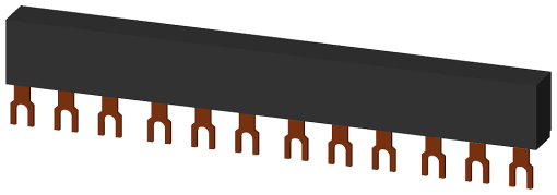 3ph busbars modular spacing 45 mm for 4 switches connections in fork shape