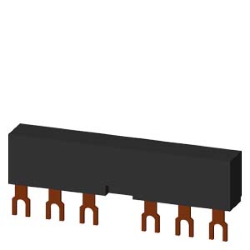 3ph busbars modular spacing 55 mm for 2 switches connections in fork shape