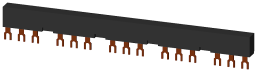 5ph busbars modular spacing 55 mm for 3 switches connections in fork shape