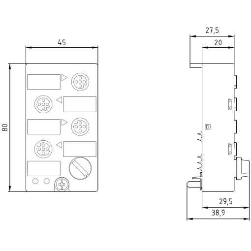 ASInterface compact module K45 IP67 AB slave