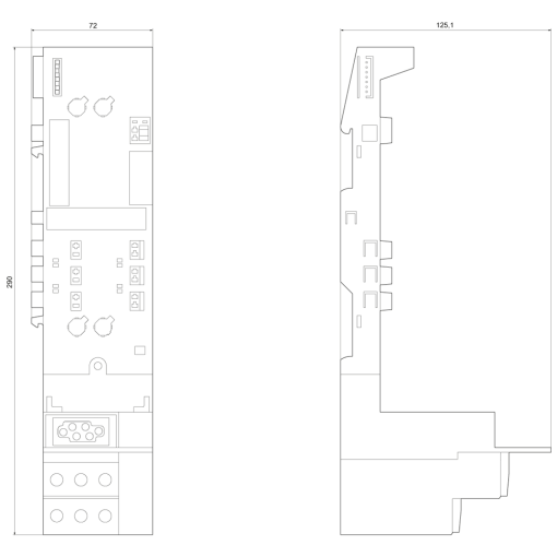 65 mm terminal module for FDS1EX with supply line connection