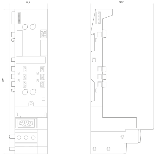 65 mm terminal module for FDS1E X without supply line connection