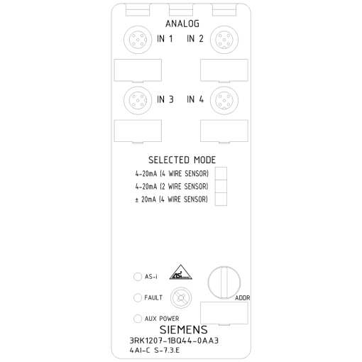 ASi compact module IP67 analog 4 AI 4x inputs M12 420 mA for 4wire se