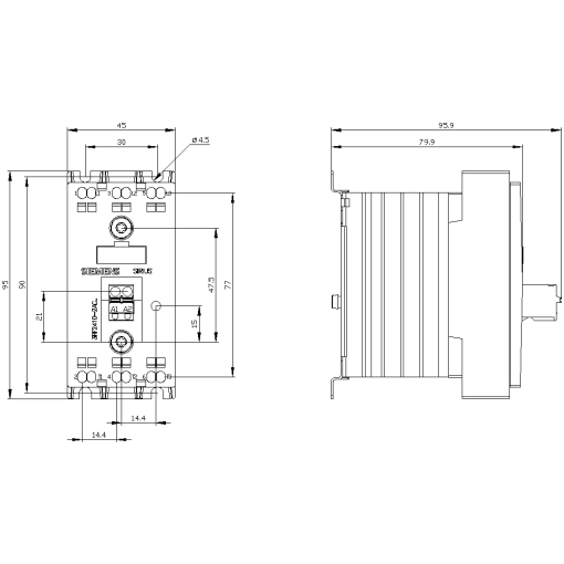 Solidstate contactor 3RF2 3ph AC51 10 A 48600 V430 V DC 3phase contro