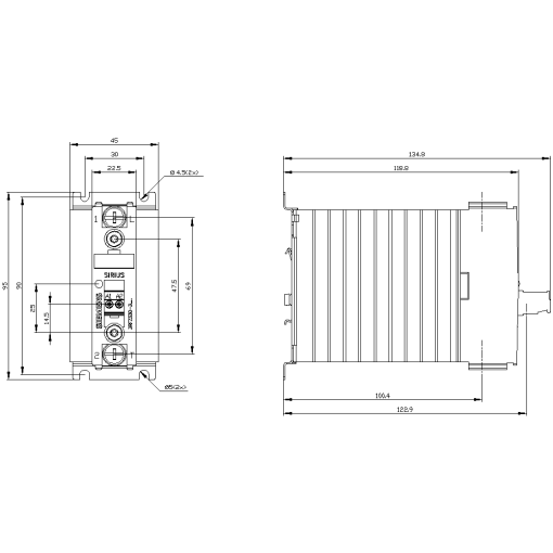 Solidstate contactor 3RF2 1ph AC51 30 A 48460 V430 V DC