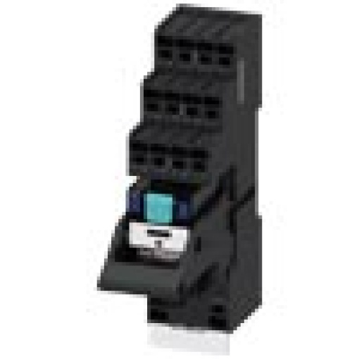 Plugin relay complete unit 24 V DC 4 changeover contacts LED module red base