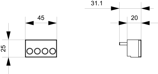 Auxiliary switch 1 NC contact 1 NO contact Connection control circuit screw 