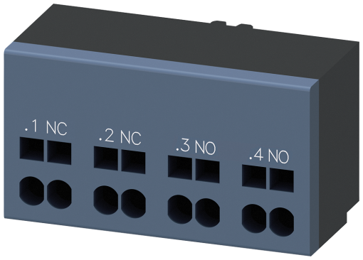 Auxiliary switch 1 NC contact 1 NO contact Connection control circuit Spring