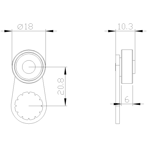 Twist lever 3SE52 metal lever 21 mm long ball bearing roller 19 mm