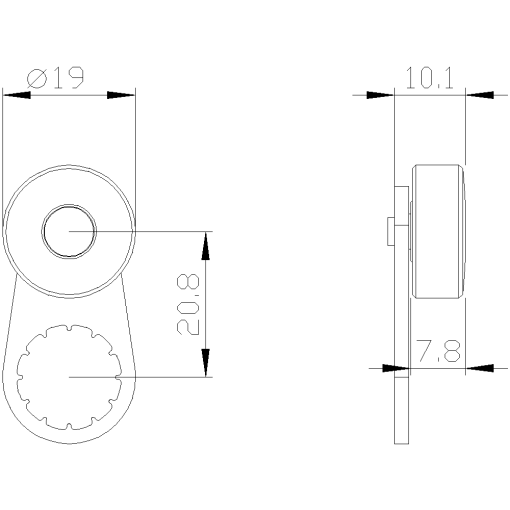 Twist lever for position switch 3SE52 lever 27 mm long roller 19 mm