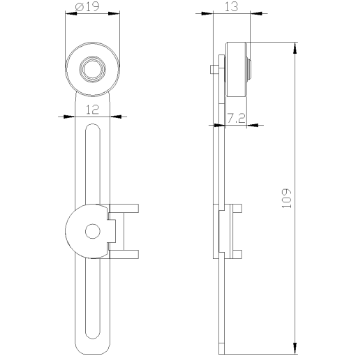 Twist lever with adjustable length for position switch 3SE5152 lever 100 mm 