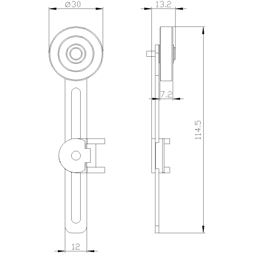 Twist lever 3SE5152 with adjustable length metal lever 100 mm long