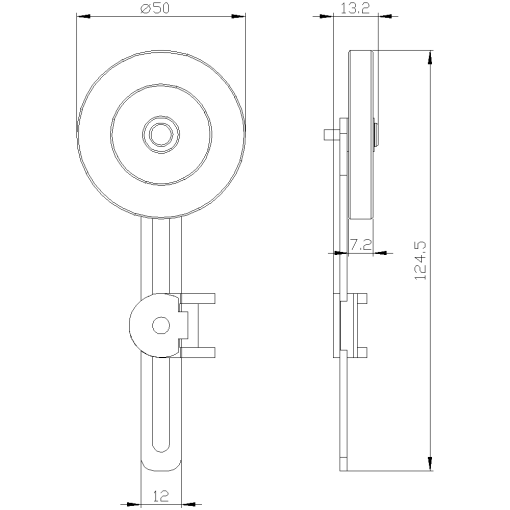 Twist lever 3SE5152 with adjustable length metal lever 100 mm long
