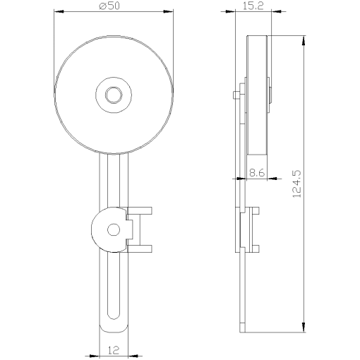 Twist lever 3SE5152 with adjustable length metal lever 100 mm long