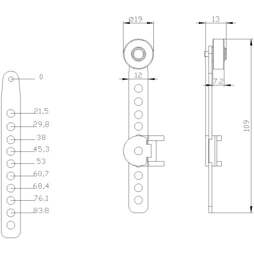Twist lever with adjustable length for position switch 3SE5152 lever 100 mm 