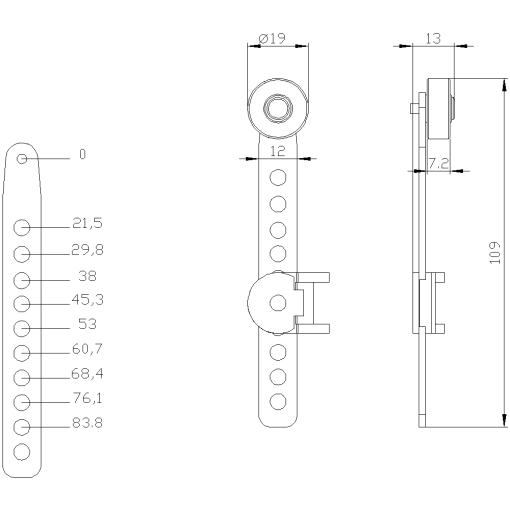 Twist lever with adjustable length for position switch 3SE5152 lever 100 mm 