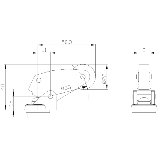 Actuator head for position switch 3SE5152 angular roller lever stainless st