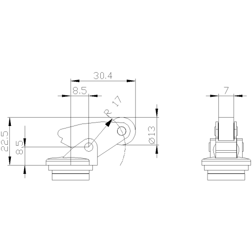 Actuator head for position switch 3SE5152 angular roller lever stainless st