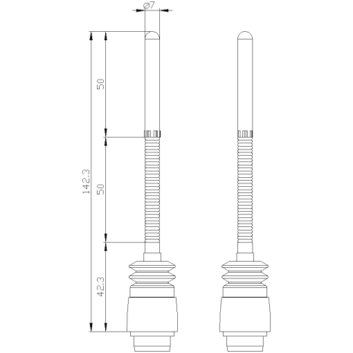 Actuator head for position switch 3SE5152 spring rod total length 1425 mm