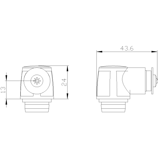 Actuator head metal without lever on the right or links switching