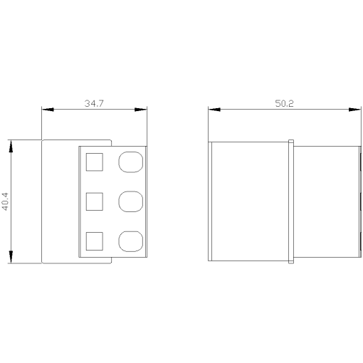Terminal block 6 mm2 for current outfeed