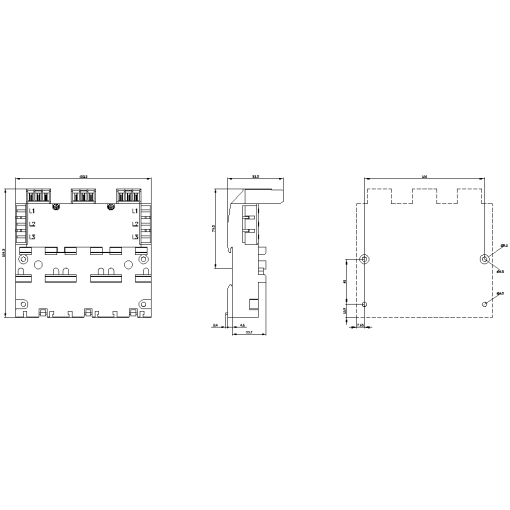 3ph busbar incl extension connector for 3 circuit breakers S00 and S0