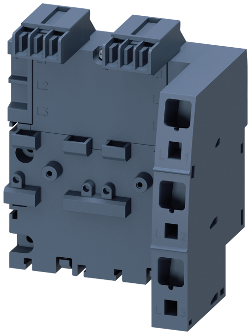 3ph busbar with infeed on the right for 2 circuit breakers S00 and S0