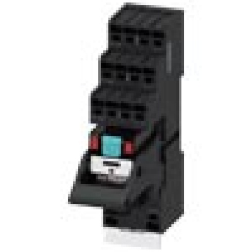 Plugin relay complete unit 230 V AC 2 CO LED module red base with logical