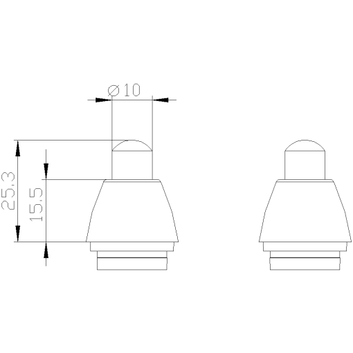 Actuator head for position switch 3SE51 rounded plunger with 3 mm overtravel