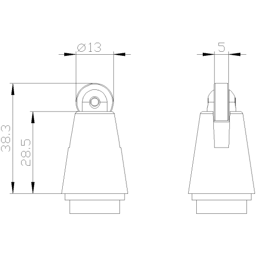 Actuator head for position switch 3SE51 roller plunger with 3 mm overtravel