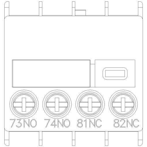 Auxiliary switch 1 NO1 NC current paths 1 NO 1 NC connection from below