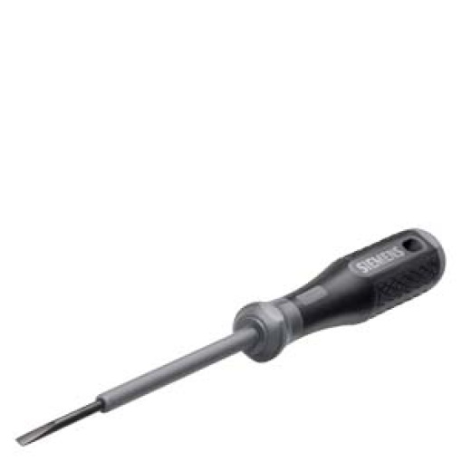 Screwdriver partially insulated titanium gray 30x05x100 for actuating the