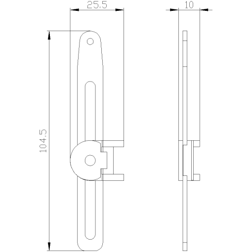 Twist lever without roller for position switch 3SE5152 metal lever 100mm long