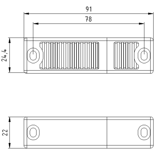Actuator with magnet latching 18N for safety switch RFID rectangular 25 mm x 