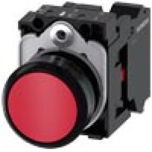 Pushbutton 22 mm round plastic red button 1 NC
